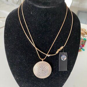 scroll & vine long pendant neckace